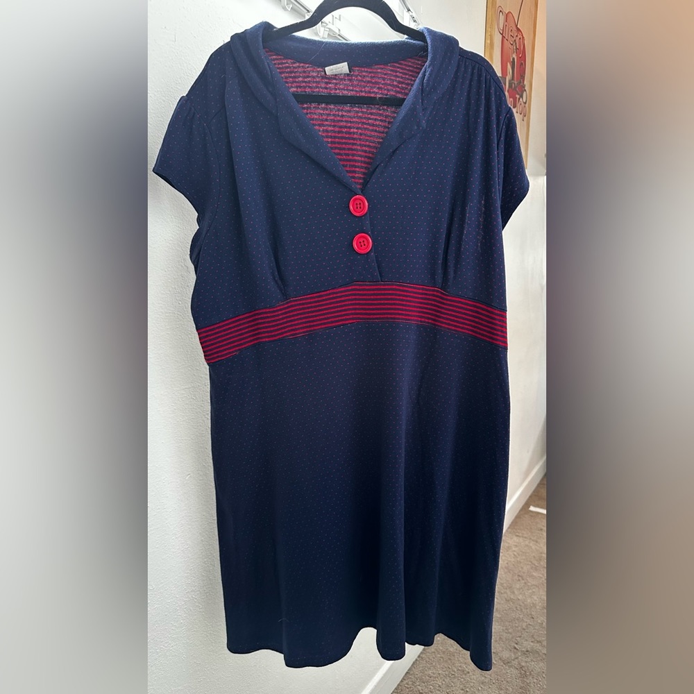 Torrid Size 24 Red and Navy Sailor Dress